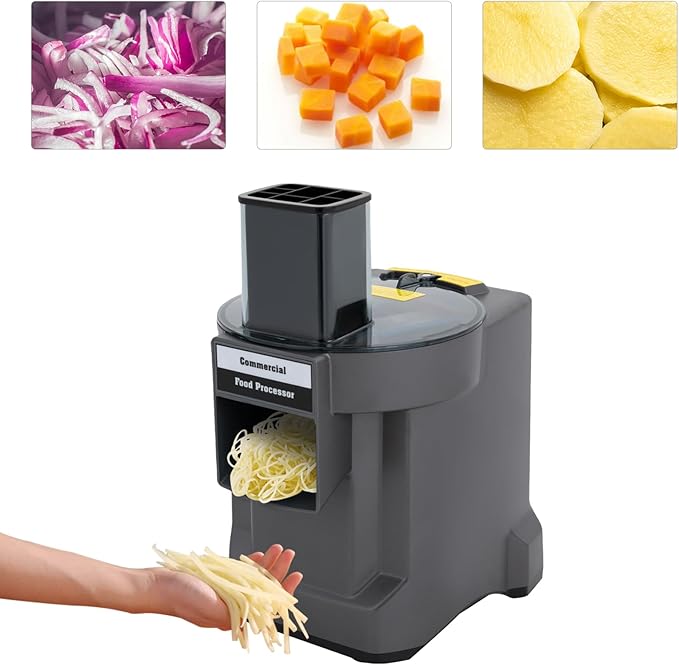 3-in-1 Commercial Electric Vegetable Processor, Electric Vegetable Slicer Shredder Dicer and Chopper, 110W Food Processor Machine with 3 Blades for Slicing Shredding Dicing, Slitting Home Use