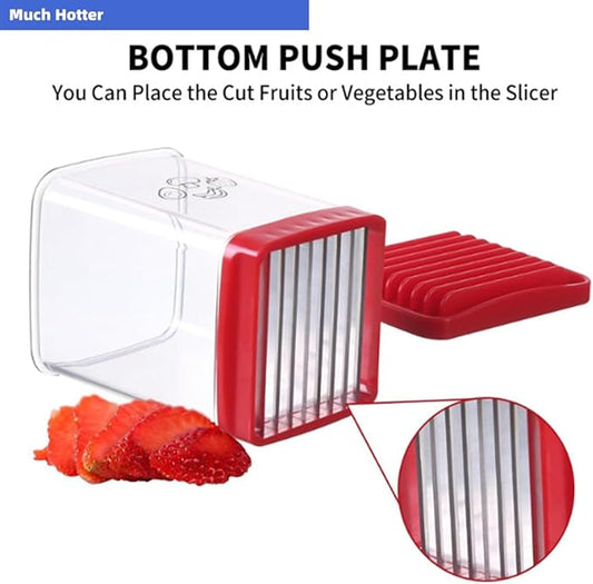Stainless Steel Strawberry Slicer Egg Slicers Banana Slicers, Fruit & Vegetable Speed Fruit Slicer with Push Plate, Quickly Making Fruit Vegetable Salad, Kitchen Portable Slicing Tool