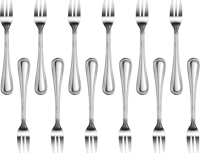 New Star Foodservice 58086 Slimline Pattern, 18/0 Stainless Steel, Oyster Fork, 5.4-Inch, Set of 12