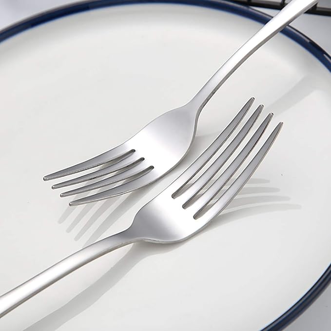 VANRA 6-Piece Dinner Forks Set Heavy Duty Stainless Steel Silver Cutlery Set 8 inches (6 forks)