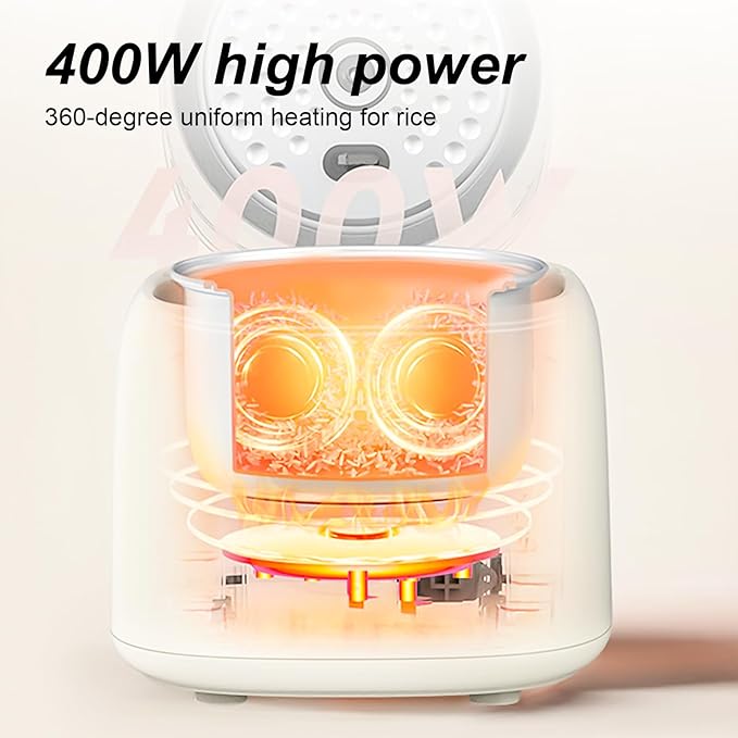 Akureo 5 cup 2.5L Low Suger Rice Cooker with 304 Stainless Steel inner pot, healthy for 2-3-person households, Office workers & low carb dieters, exercisers and the elderly