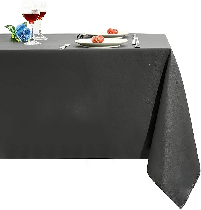 Obstal 210GSM Rectangle Table Cloth - Heavy Duty Water Proof Microfiber Tablecloth, Decorative Fabric Table Cover for Outdoor and Indoor Use (Grey,70 x 70 Inch)
