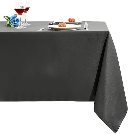 Obstal 210GSM Rectangle Table Cloth - Heavy Duty Water Proof Microfiber Tablecloth, Decorative Fabric Table Cover for Outdoor and Indoor Use (Grey,70 x 120 Inch)