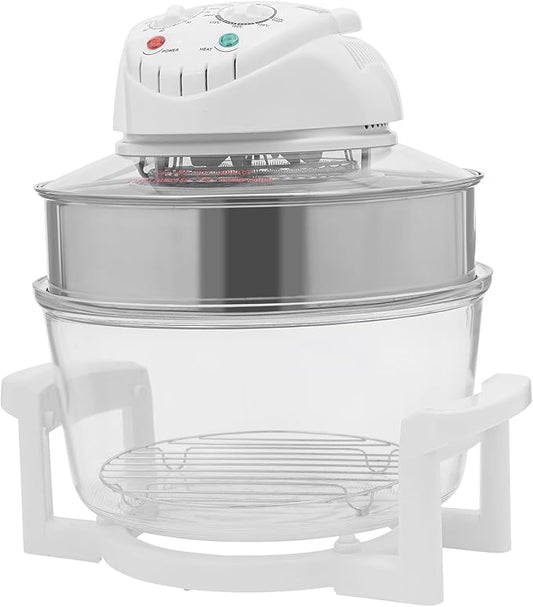 Ageanbri 17L Glass Air Fryer, 360-Degree and 110V Viewable Convection Oven with Adjustable Expansion Ring for Home Use, Oil-Free Cooking，French Fries,Fish,Cake
