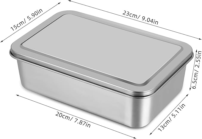 Kichvoe Stainless Steel Loaf Pan with Lid - Non-Stick Bread Pan for Baking | Rectangle Toast Mold Metal Bakeware for Homemade Meatloaf, Cakes, Brownies, 9.05×5.90×2.55 Inch