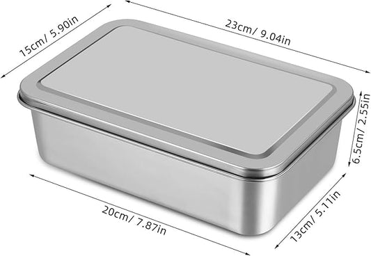 Kichvoe Stainless Steel Loaf Pan with Lid - Non-Stick Bread Pan for Baking | Rectangle Toast Mold Metal Bakeware for Homemade Meatloaf, Cakes, Brownies, 9.05×5.90×2.55 Inch