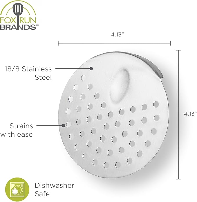 Fox Run Stainless Steel Tuna Can Strainer, Fits Cans Up To 4" Wide
