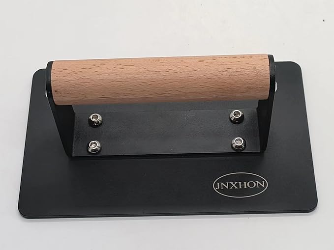 Kitchen Tools Smashed Burger Press 2.3lbs Heavy-Duty Smash Bacon Press Equipped with Heat-Resistant Wooden Handle (8INCH X 4.7INCH)