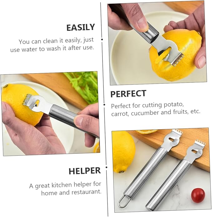 Cabilock Stainless Steel Lemon Zester Cheese Grater 3pcs Home Lemon Grater Tool