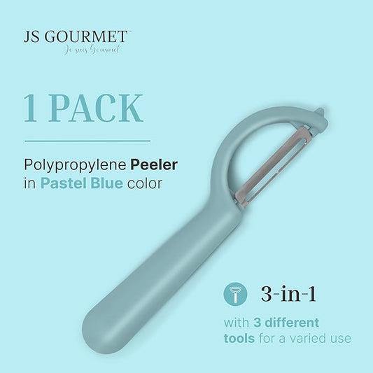 Swivel Vegetable Peeler with Built-in Eye Remover – Stainless Steel Blade with Comfortable Handle, Fruit and Vegetable Slicer, Potato and Carrot Cutter – Kitchen Tools & Accessories – Pastel Blue
