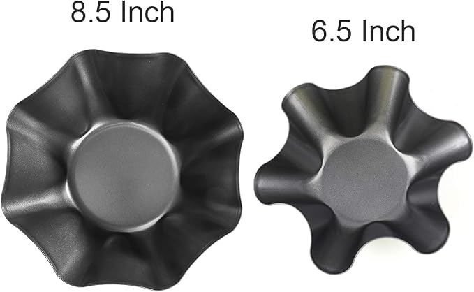 Tosnail 6 Pack Large Taco Shell Bowl, 8.5 Inch Tortilla Pan, Non-Stick Fluted Tart Mold, Salad Shell Bowl Maker for Home Baking, Salads