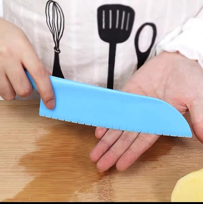 jawbush Professional Lettuce Knife to Prevent From Turning Brown, 11" Plastic Serrated Knife for Veggies, Fruit, Bread, Cake, Salad, No BPA for Cooking and Cutting - Safe & Durable Nylon Knife Set