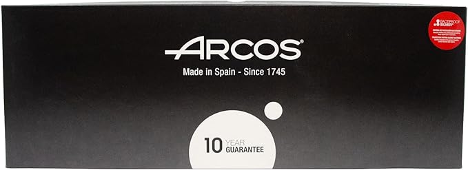 Arcos Fishmonger Knife 13 Inch Nitrum Stainless Steel. Ergonomic Polyoxymethylene POM Handle and 320 Blade.Flexible blade and a smooth edge. Series Universal. Color Black.