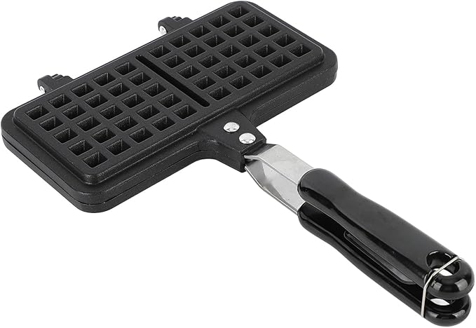 AYNEFY Grill Pan Stovetop Waffle Pan Double Side Grill Aluminum Waffle Maker for Kitchen Baking Cooking 8.3x13x1.2in Baking Supplies