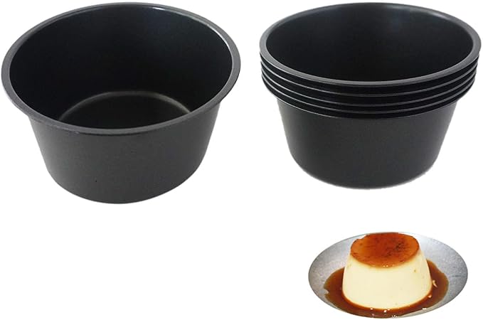 LoveDeal Muffin Pan Individual, 6Pcs Jumbo Muffin Tin Set, Nonstick Round Cupcake Pan for Baking Muffins, Popover, Egg Tarts, Quiche - Carbon Steel, Black