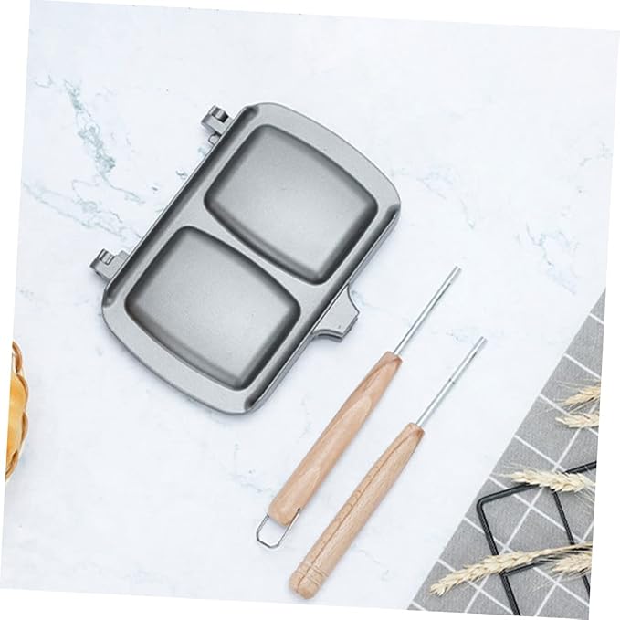 Breakfast Sandwich Maker Double Sided Non Stick Frying Pan Stovetop Press for Cooking Sandwiches Waffles Eggs and More Ergonomic Handle for Easy Use for Outdoor and Indoor Cooking