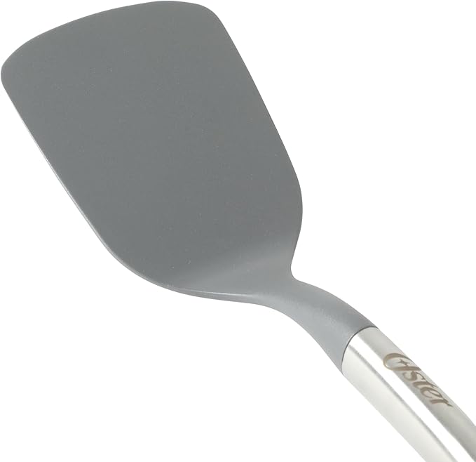 Oster Chadswyck 13” Turner Spatula, Heat Resistant Silicone Head, Stainless Steel Handle, Safe for Nonstick Cookware, Dishwasher Safe