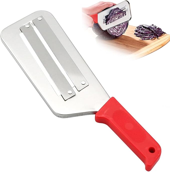 Cabbage Shredder,Cabbage Potato Julienne Vegetable Veggie Peelers for Kitchen,1 Pcs Red Stainless Steel Fruit Vegetable Slicer Slicers