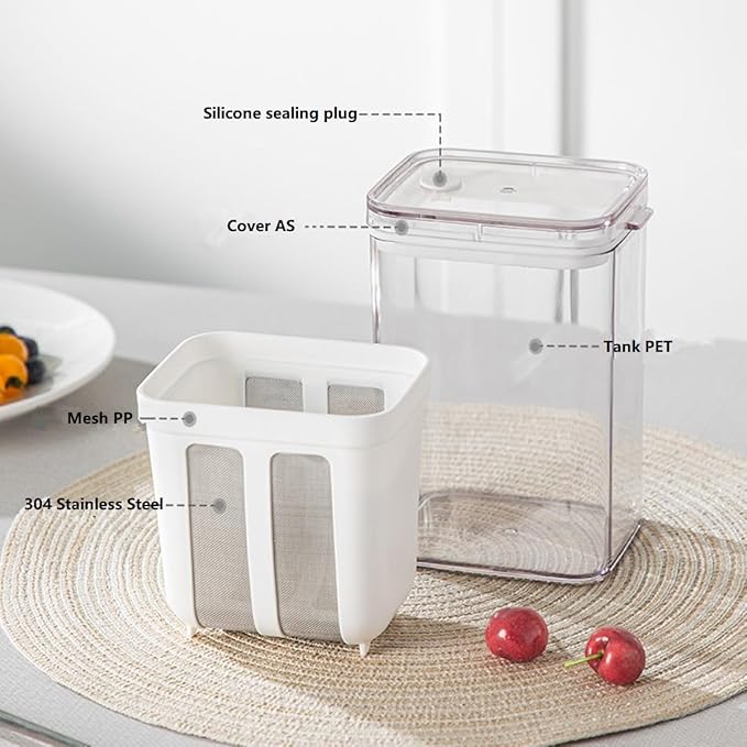 2Packs Yogurt Strainer—[1.16QT*2/0.29GAL*2] Total & [0.55QT*2/0.1375GAL*2] Filter, Greek Yogurt Strainer Yogurt Press, BPA-Free PP Strainer for Whey Separation & Greek Yogurt Maker(Total1.16QT*2)