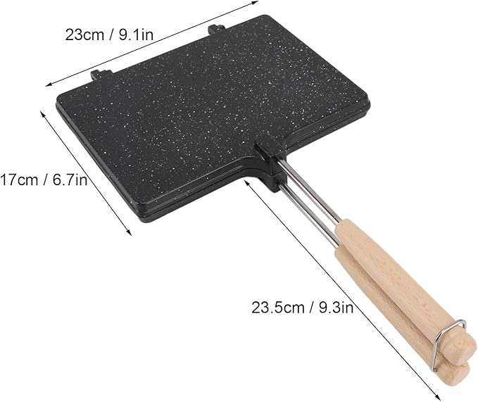 Hand Sandwich Maker, Stovetop Toasted Sandwich Maker Aluminum Flip Pan Double Sided Prevent Stick Hand Toaster Panini Make Pan for Breakfast