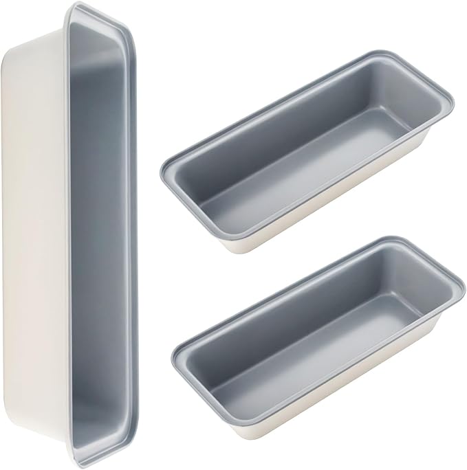 3-Pack 13×4 Inch Loaf Pan for Baking Bread, Nonstick Carbon Steel Bread Pan, Rust-Resistant & Warp-Resistant Full-Size Large Loaf Pan for Homemade Bread, Banana Loaf and Meatloaf