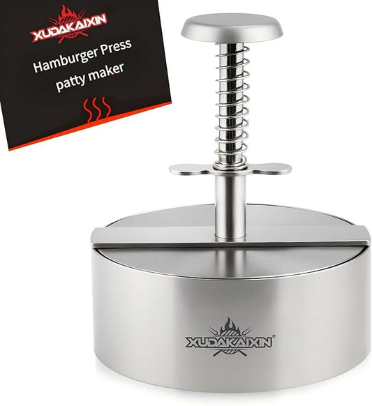 Hamburger Press Patty Maker,304 Stainless Steel Burger Press, Non-Stick Patty-Making molds Suitable for Beef, Vegetables, and Burgers. BPA-Free,Dishwasher Safe (5.5")