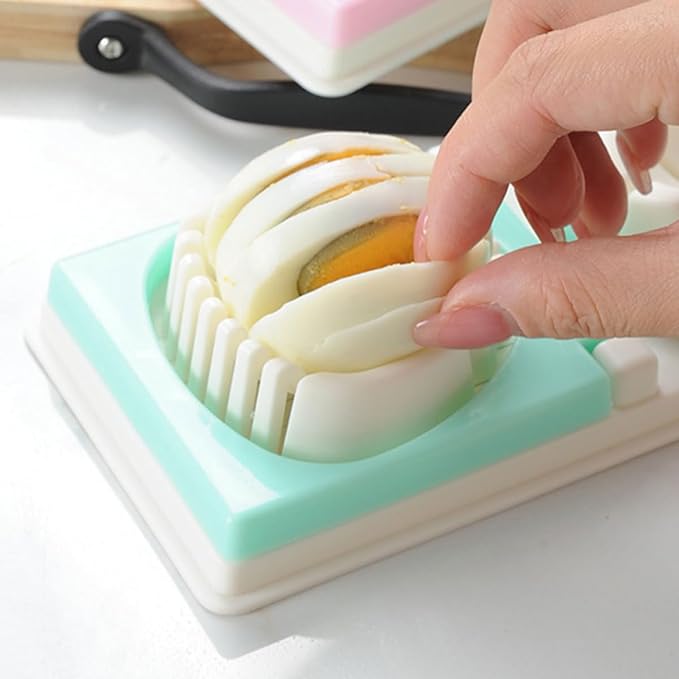 Gatuida Multifunctional Egg Slicer and Peeler Kitchen Gadget, Sturdy Green Dual-head Boiled Egg Cutter for Home Use, Practical Fruit and Vegetable Slicing Tool
