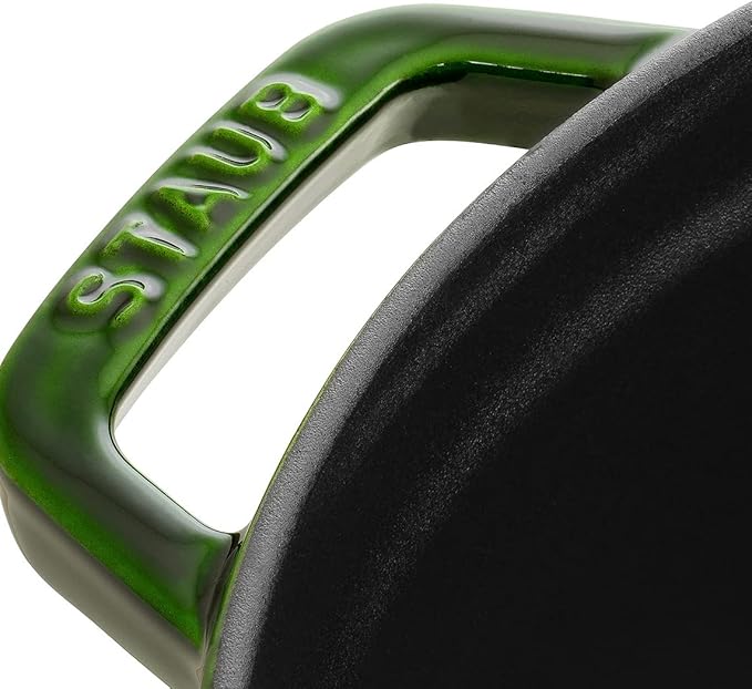 STAUB Cast Iron Roaster/Cocotte, Round, 24 cm, 3.8 L, Basil/Green