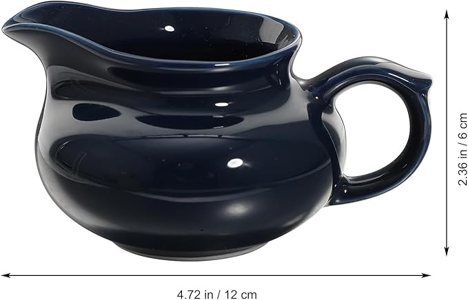 BESTOYARD Ceramic Milk Pot Sauce Boat with Handle 4.72X3.54X2.36In Multi-Function Gravy Boat for Home Kitchen Dining Easy Pour Sauce Cup