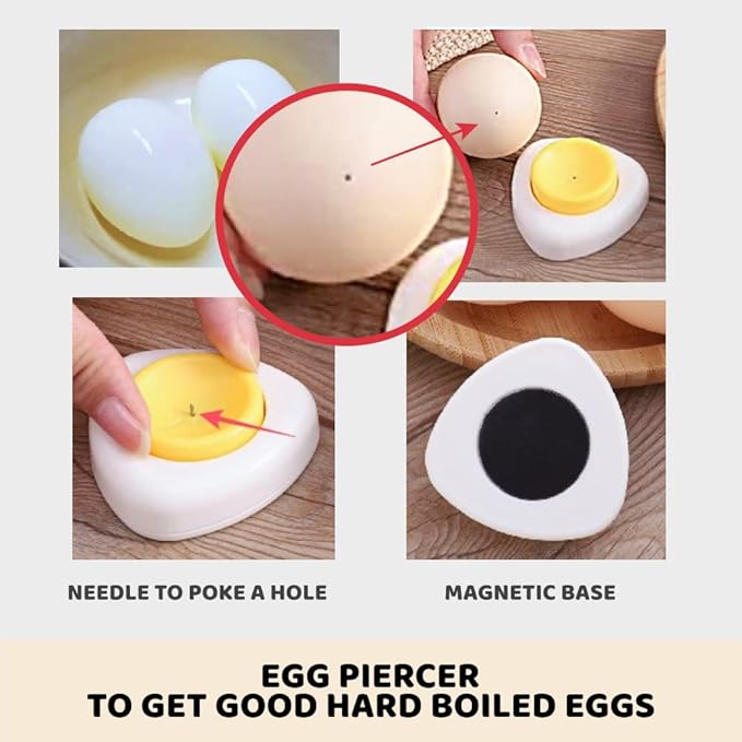 Upgraded Jawbush 3 in 1 Egg Slicer & Piercer Combo, Stainless Steel Blades for Hard Boiled Eggs and Soft Fruits, Heavy Duty and Dishwasher Safe