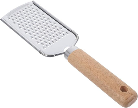 PRETYZOOM Stainless Steel Plane Grater and Zester Wooden Handle for Fruits and Vegetables Kitchen Gadget for Salad Preparation and Cooking