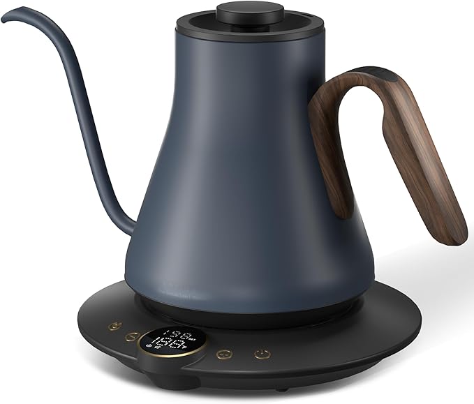 Cocinare FLOW B9 Gooseneck Electric Kettle, Precise Temperature Control for Pour-Over Coffee & Tea Brewing, Stainless Steel Interior, Rapid Heating for Boiling Water 0.9L (Picasso Blue)