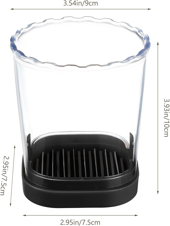 Fruit Slicer Cup-Detachable Fruit Cutter Slicer Stainless Steel Speed Egg Slicers Strawberry Slicer Cutter for Vegetable Cutting Kitchen Gadget (Black)