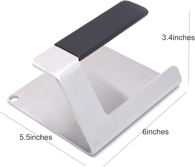 Kitchen Tools 6"×5.5" Stainless Steel Hamburger Smash Press, Bacon Press Barbecue Press Meat Press Garlic Press Burger Smasher Square Griddle Press