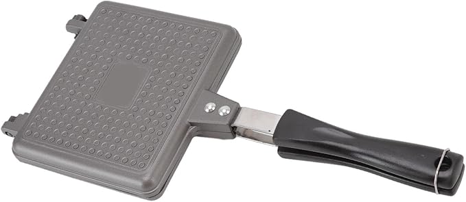 Waffle Baking Mold, Non Stick Cast Aluminum Waffle Maker, Easy Operation Square Waffle Pan for Stovetop, Indoor Outdoor Cooking, Uniform Heating with Thermal Insulation Handle