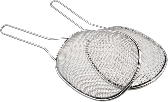 Stainless Steel Ladle Strainer for Cooking and Frying, Food Strainer Colander Stainless Steel Mesh Strainer Pasta Spaghetti Strainer Frying Spoon
