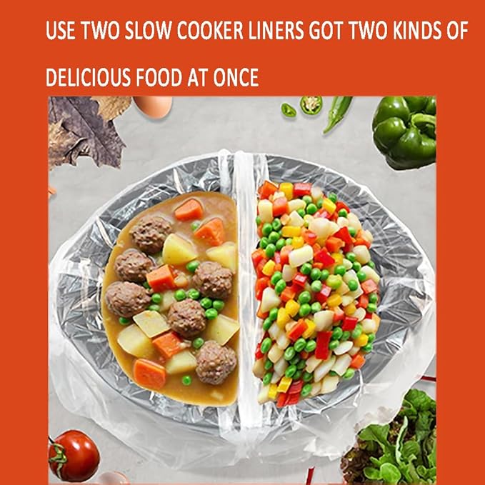 Slow Cooker Liners, Disposable Crock Pot Liners, 13"x21" Large Size Cooking Bags, Fits 3-8 Quart Oval & Round Crock Pot, BPA-Free, 10 Count