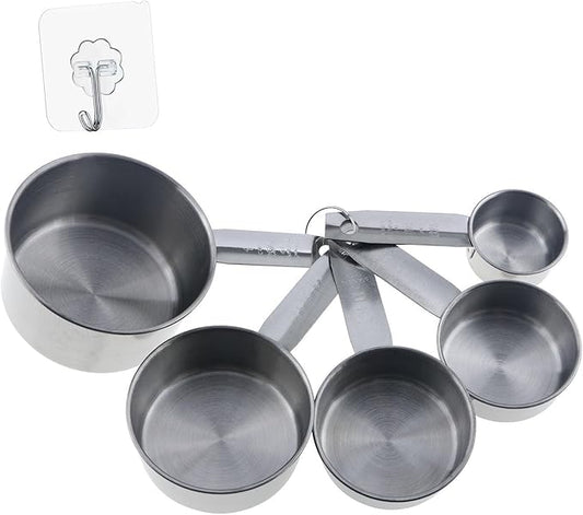 QAZXCDEW-Stainless Steel Measuring Cup 1/4 Cup Scoop Liquid Measuring Scoop For Dry And Liquid Ingredients Coffee Baking Cooking, Free Storage Hooks Dishwasher Safe-1SET