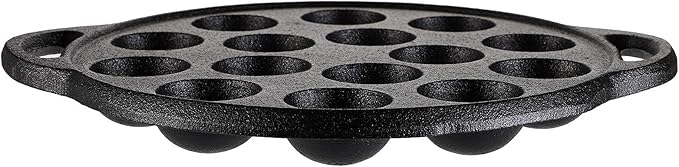 WUWEOT Non-Stick Takoyaki Pan, 1.5" Diameter Pre-Seasoned Cast Iron Octopus Ball Grill