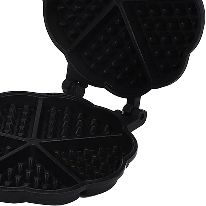 Waffle Maker, Make 5 Mini Heart Shape Waffle Pan, Small Kitchen Stovetop Waffle Baking Pan for Campfires, Gas Cooker, 2 Burner Camp Stovetop