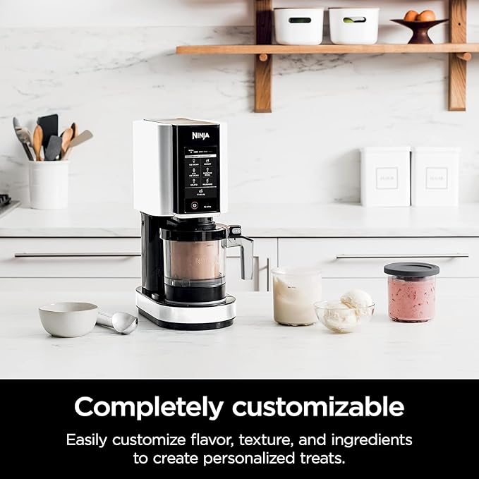 Ninja NC301 CREAMi, Ice Cream, Gelato, Milkshake, Sorbet, and Smoothie Bowl Maker, 7 One-Touch Programs, White (Renewed)