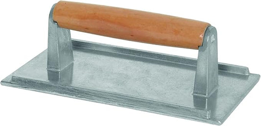 TrueCraftware- 4-1/4" x 8-1/4" Steak Weight Aluminum with Wood Handle- Bacon Press Meat Steak Sandwich with Wood Handle for Griddle Grill Press Burger Press Griddle Press Meat Press
