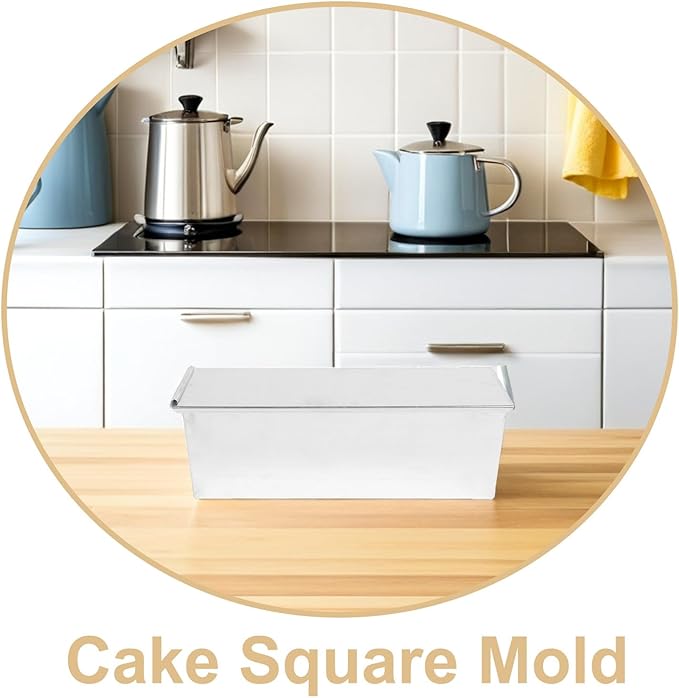 FELTECHELECTR Non-stick Bread Loaf Pan with Lid 600g Aluminum Alloy Baking Mold Small Loaf Pan for Home Kitchen Bread Baking