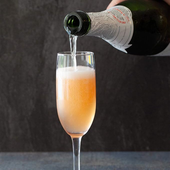 Restaurantware Cascata 6 Ounce Champagne Flutes Set Of 6 Tempered Champagne Glasses - Chip-Resistant Fine-Blown Glass Wine Flutes Dishwasher-Safe For Champagne Mimosas or Cocktails