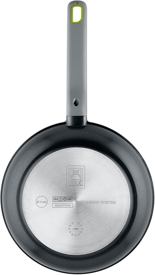 BRA Life Frying Pan 22 cm Cast Aluminium 100% Recycled, Non-Stick Ceramic Reinforced PFOA Free, PTFE Free, Suitable for All Hobs and Induction Types
