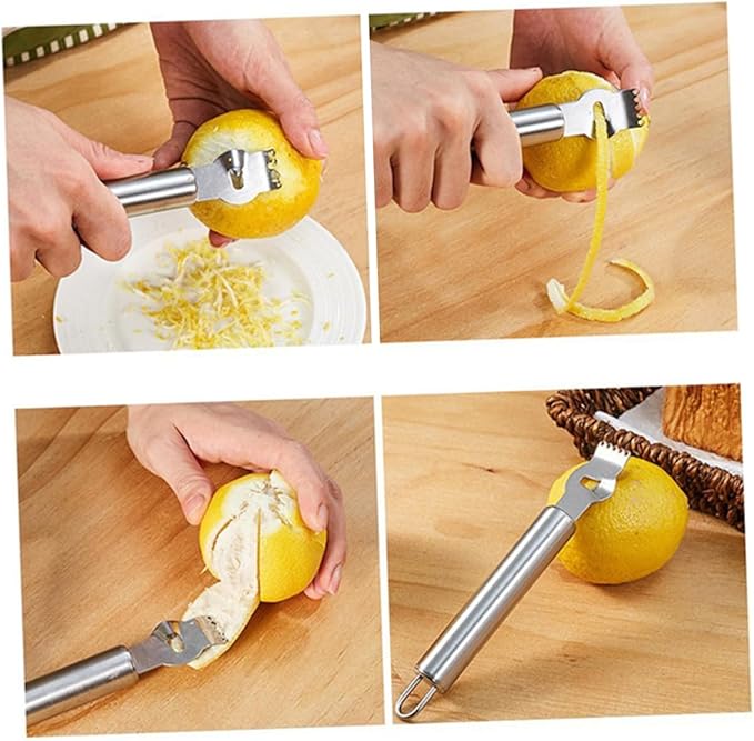 Stainless Steel Paring Knife Lemon Peeler Zester Citrus Fruit Scraper for Kitchen