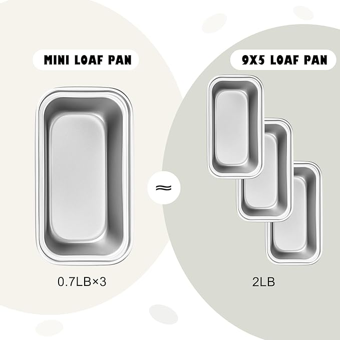 Uiifan 12 Pcs Mini Loaf Pan for Baking Bread Non Stick Small Banana Bread Tins Mini Loaf Pans for Nonstick Tiny Meatloaf Pan Carbon Steel for Oven and Baking (6 * 3.3 * 2inch,Silver)