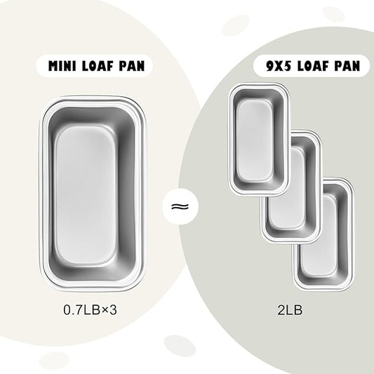 Uiifan 12 Pcs Mini Loaf Pan for Baking Bread Non Stick Small Banana Bread Tins Mini Loaf Pans for Nonstick Tiny Meatloaf Pan Carbon Steel for Oven and Baking (6 * 3.3 * 2inch,Silver)