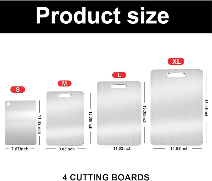 Katuchef Titanium Cutting Board,2026 New 100% Pure Titanium Cutting Boards for Kitchen,Titan Cut Pro Non toxic Doubld-Side Durable Chopping Boards, Easy to Clean and Store(1PC:11.42 * 7.87)