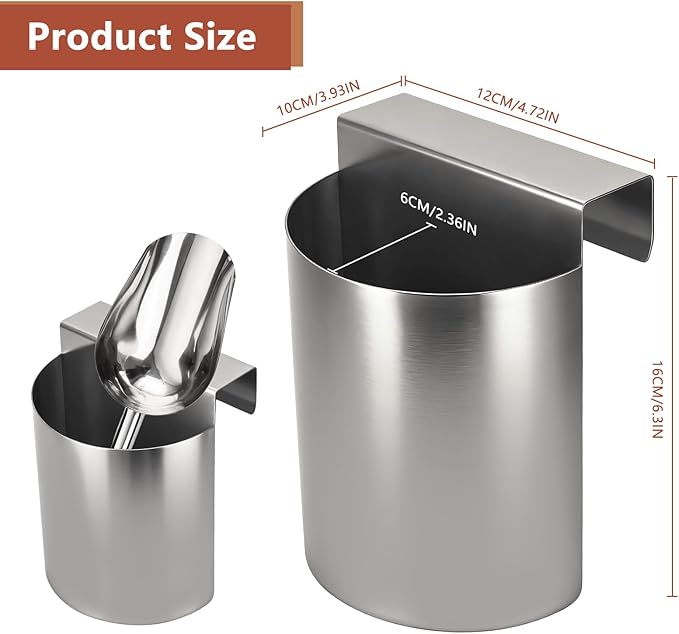Ice Scoop Holder Hanging Organizer, Heavy Duty Metal Storage Box Ice Scoop Holder For Ice Machine Fridge Shelf